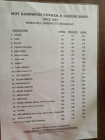 Hot Sandwich Corner And Cheese Shop menu