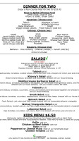 Durty Nelly's Irish Pub menu