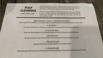 Crossroads Hotel menu