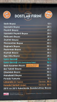 Alsancak Dostlar Firini menu