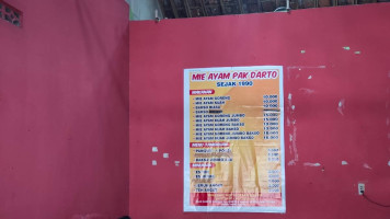 Mie Ayam Goreng Pak Darto menu